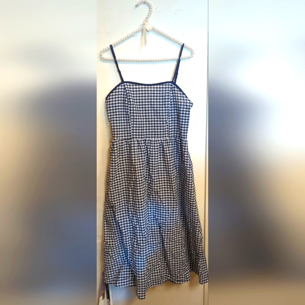 Blue plaid dress sleeveless